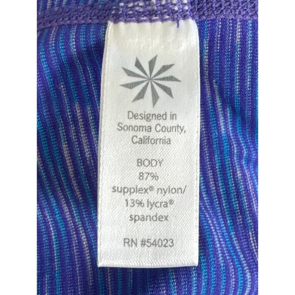 Athleta Energy Chaturanga Capri Purple Blue Space Dye Leggings Size M - Picture 6 of 10